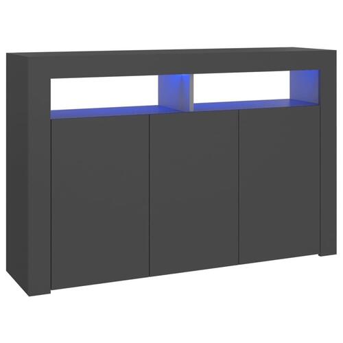 Skænk med LED-lys 115,5x30x75 cm grå