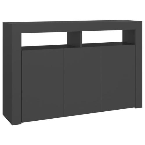 Skænk med LED-lys 115,5x30x75 cm grå