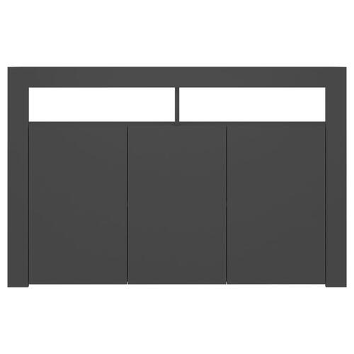 Skænk med LED-lys 115,5x30x75 cm grå