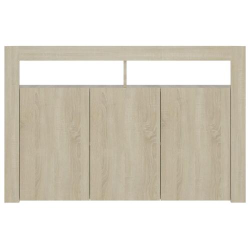 Skænk med LED-lys 115,5x30x75 cm sonoma-eg