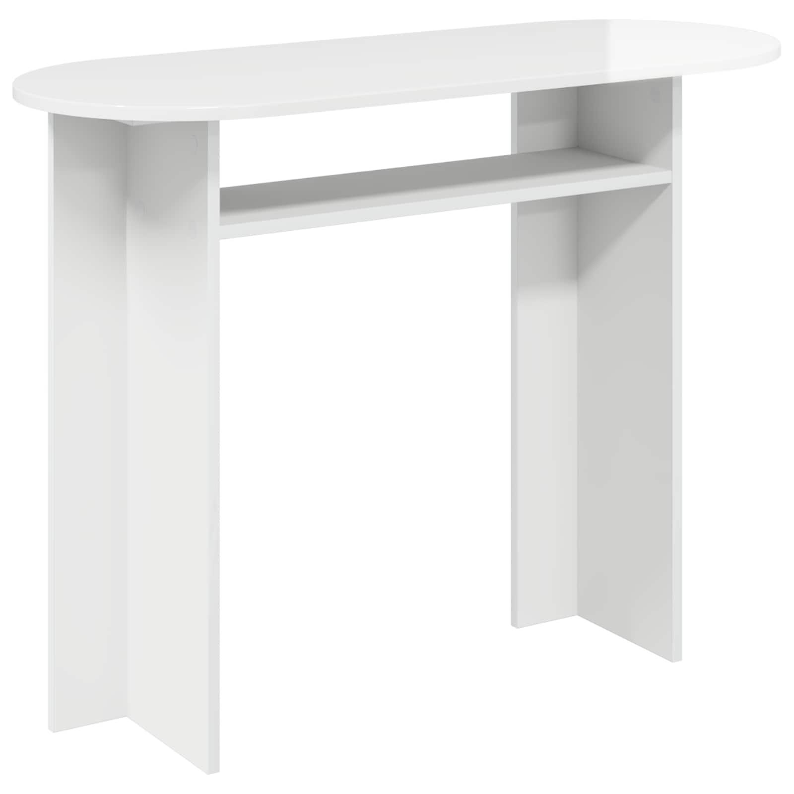 Konsolbord Hvid højglans 100 x 39,5 x 75 cm Konstrueret træ billede