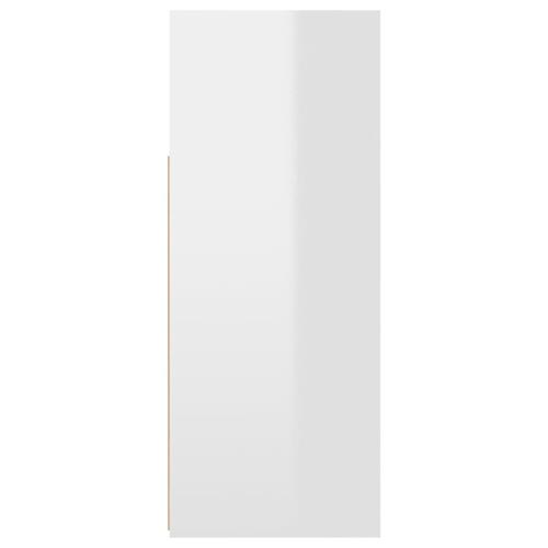 Skænk med LED-lys 115,5x30x75 cm hvid højglans