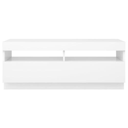 Tv-skab med LED-lys 100x35x40 cm hvid
