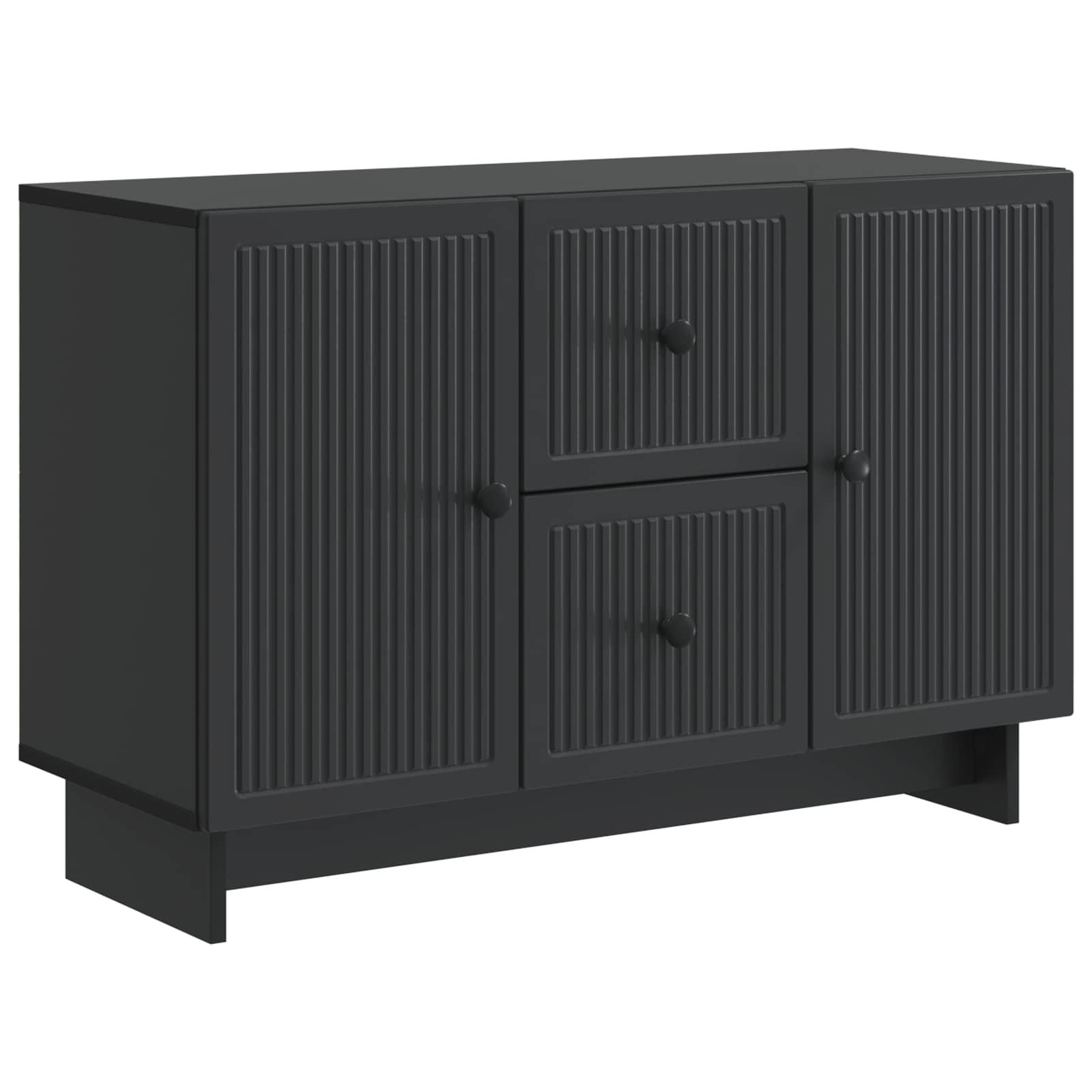 Sidebord med skuffe Sort 89 x 34,5 x 60 cm Konstrueret træ billede