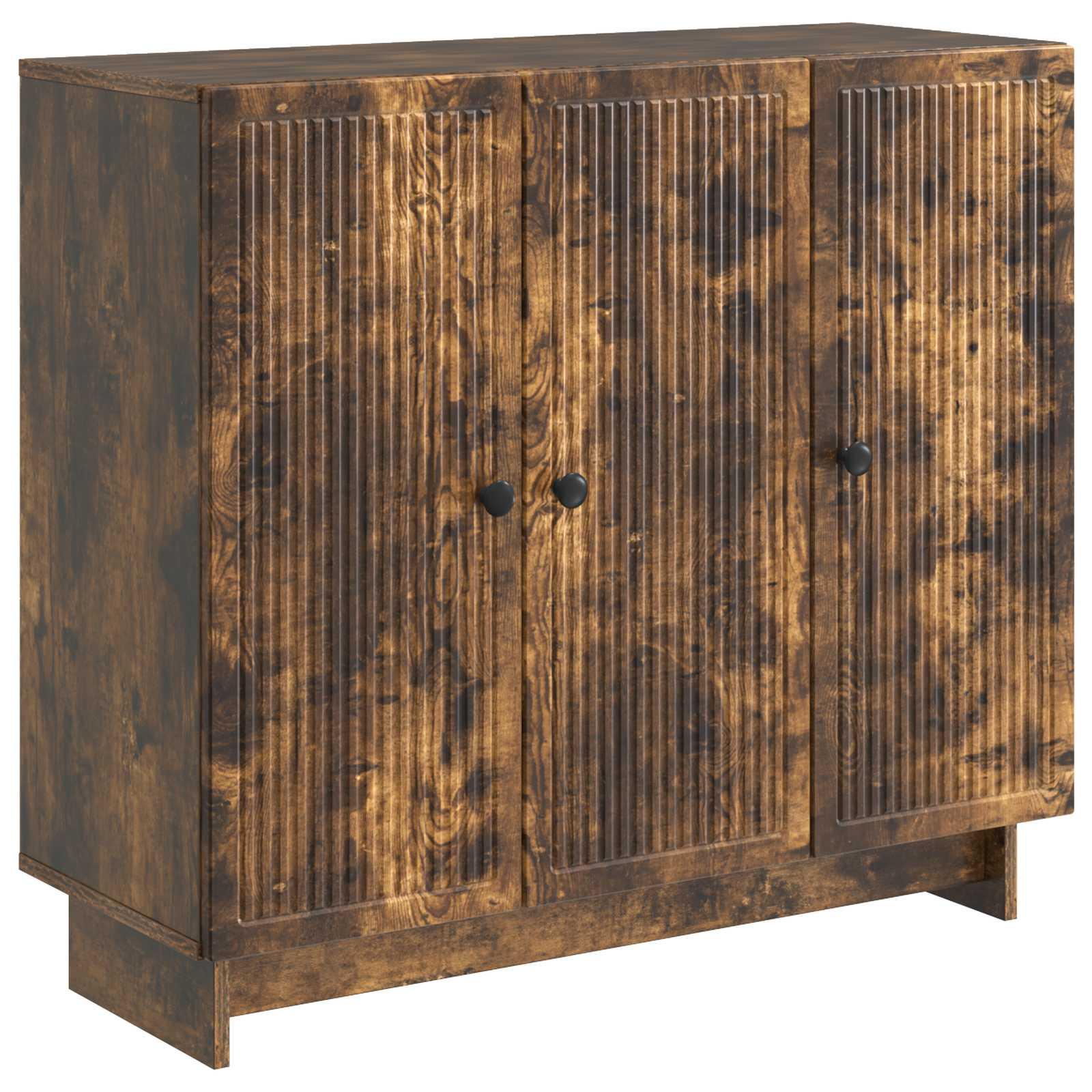 Sidebord Røget eg 89 x 34,5 x 80 cm Konstrueret træ billede
