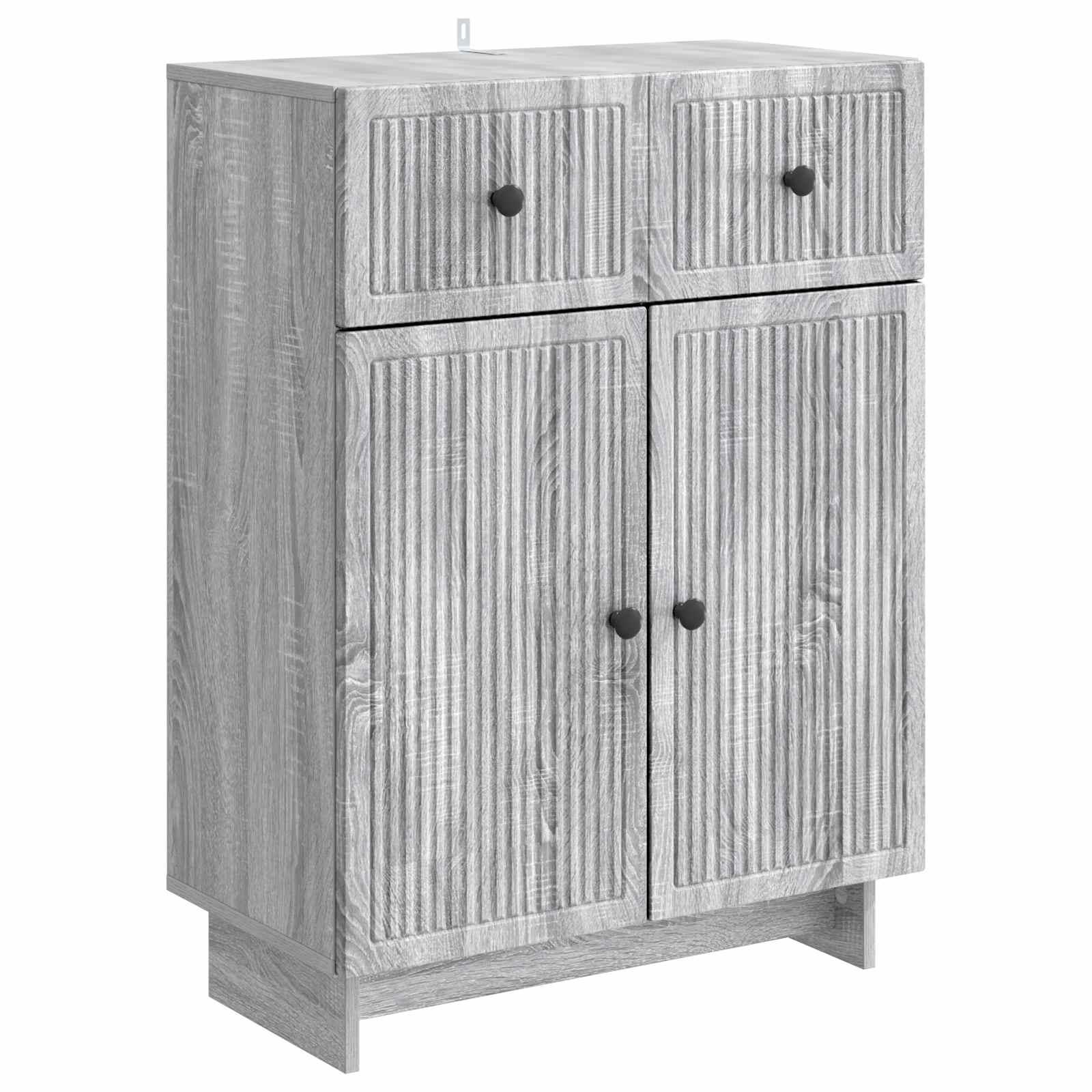 Sidebord Grå sonoma-eg 66 x 34,5 x 90 cm Konstrueret træ billede