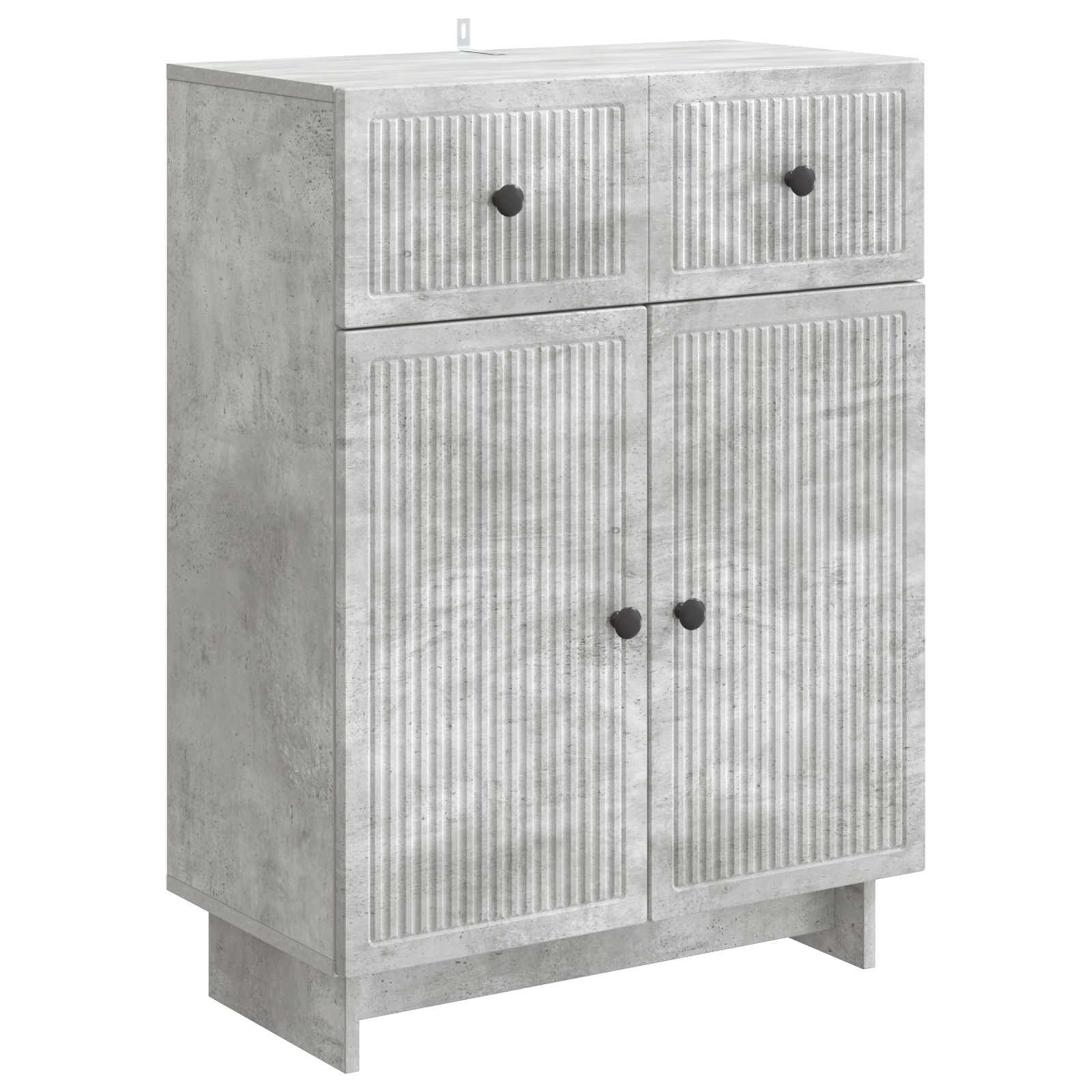 Sidebord med skuffe Betongrå 66 x 34,5 x 90 cm Konstrueret træ billede
