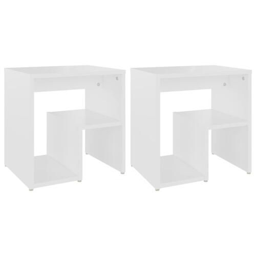Sengeskabe 2 stk. 40x30x40 cm spånplade hvid