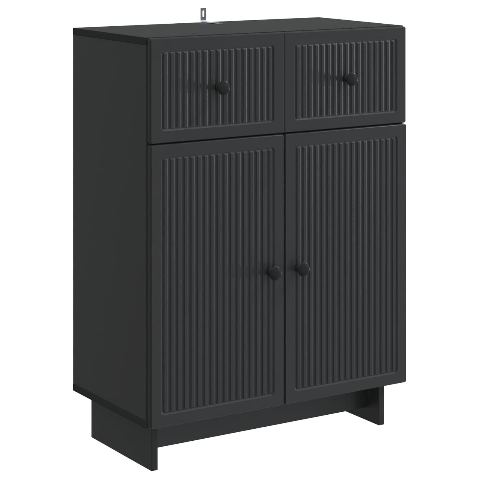 Sidebord med skuffe Sort 66 x 34,5 x 90 cm Konstrueret træ billede