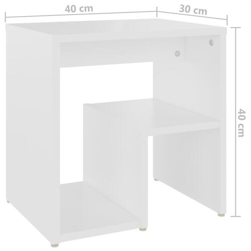 Sengeskabe 2 stk. 40x30x40 cm spånplade hvid