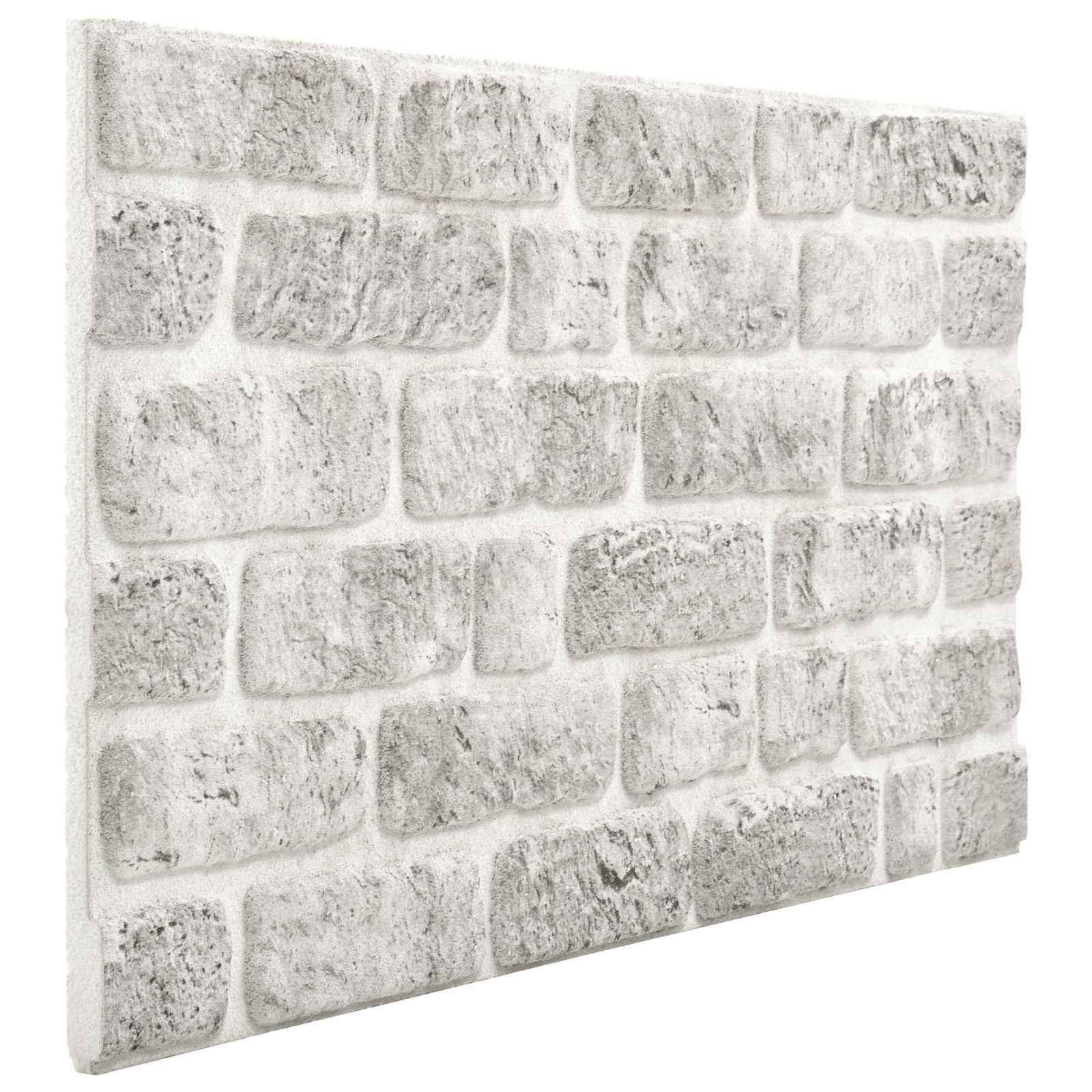 Vægpaneler 10 stk Lysegrå 100 x 50 cm EPS Skum billede