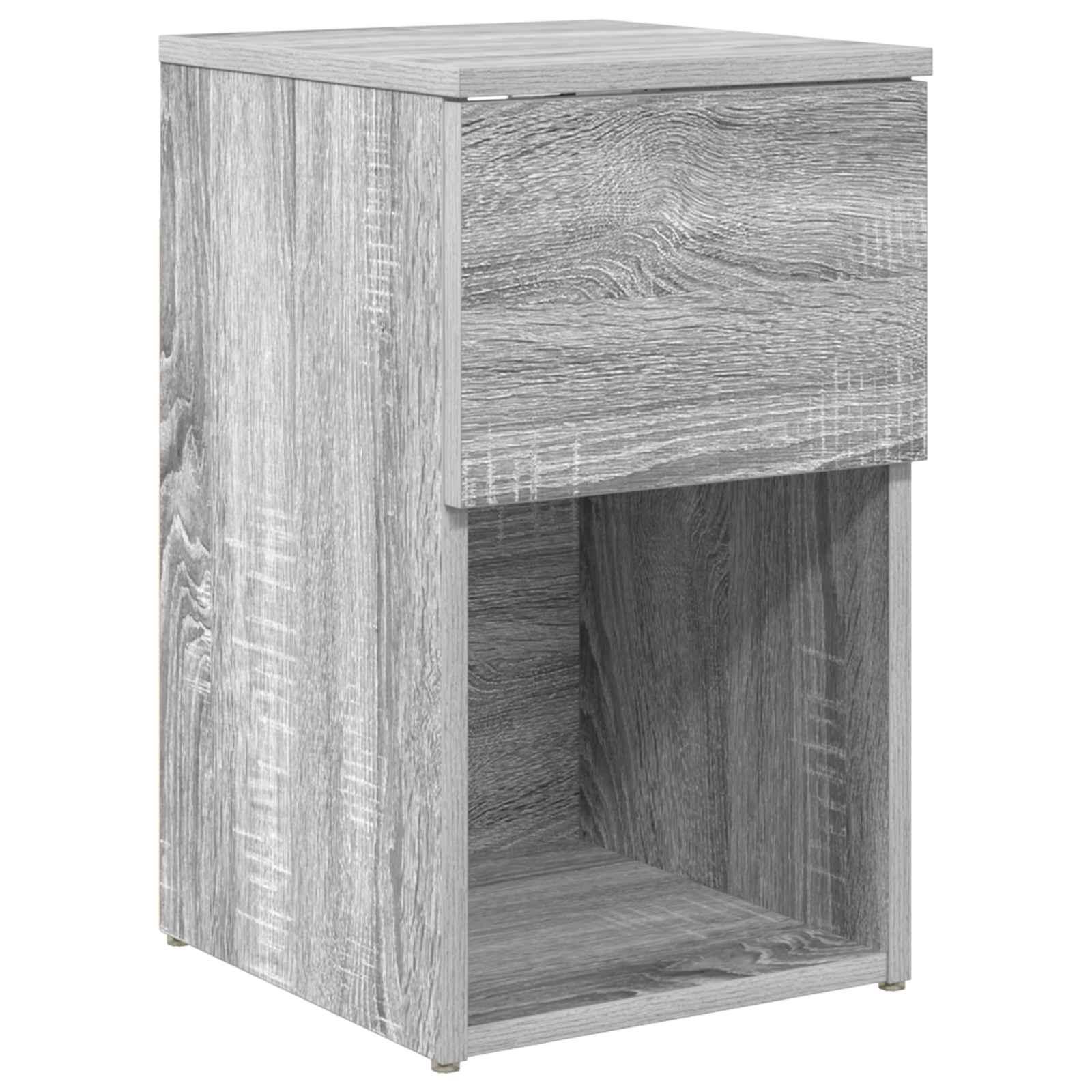Sengeskab Grå sonoma-eg 29 x 31,5 x 49 cm Konstrueret træ billede