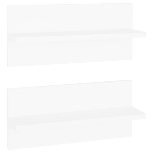 Væghængte hylder 2 stk. 40x11,5x18 cm konstrueret træ hvid