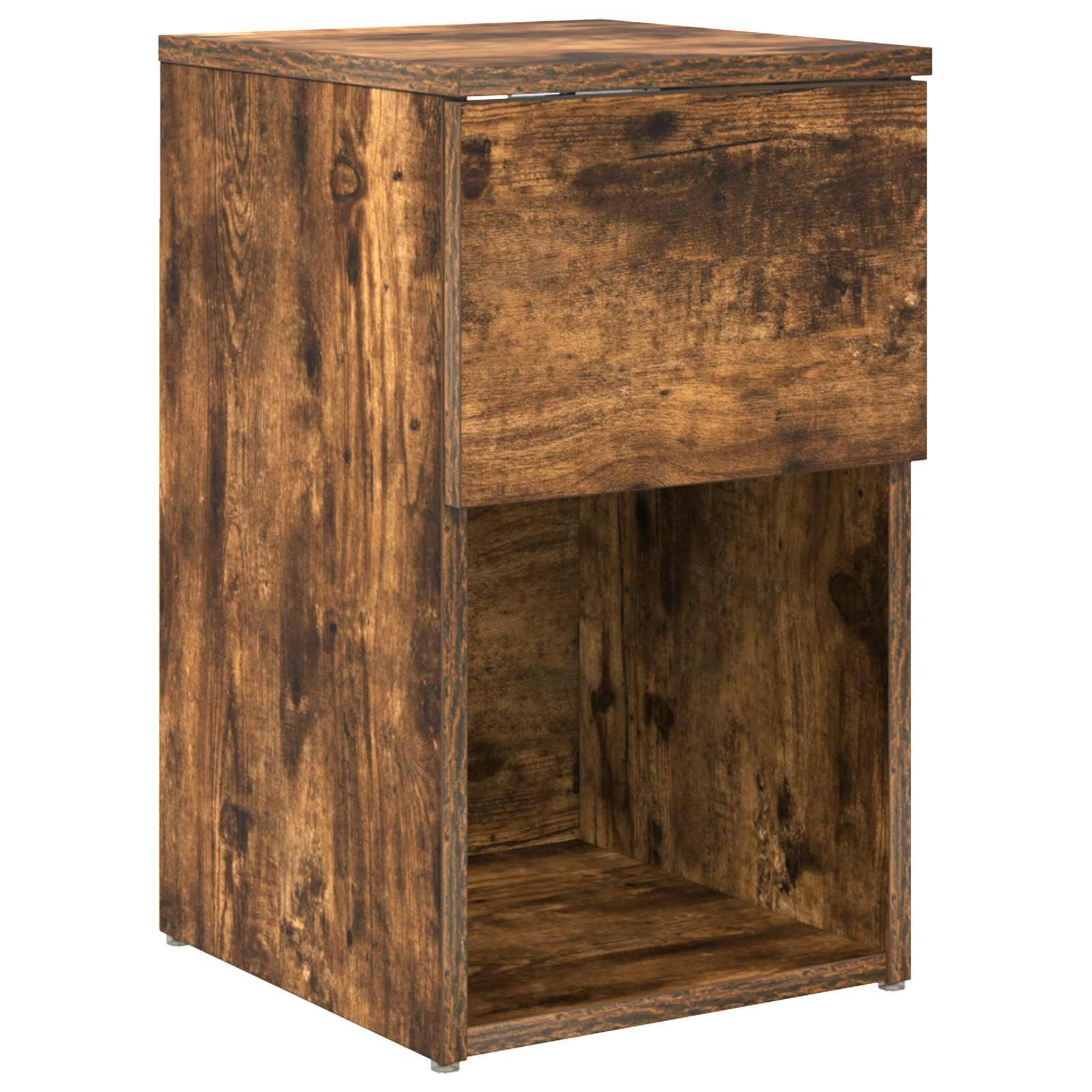 Sengeskab Røget eg 29 x 31,5 x 49 cm Konstrueret træ billede