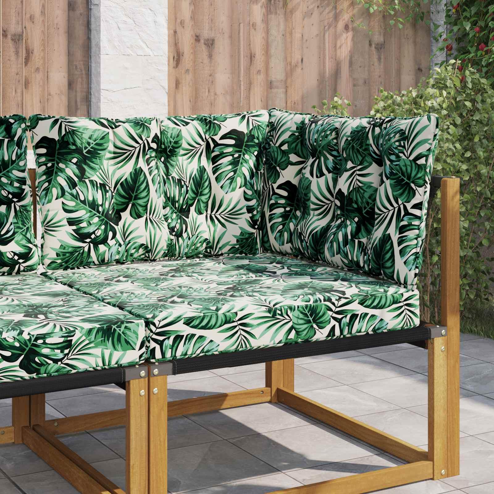 Udendørs Sofa Pude 3 stk Bladmønster Polyester billede