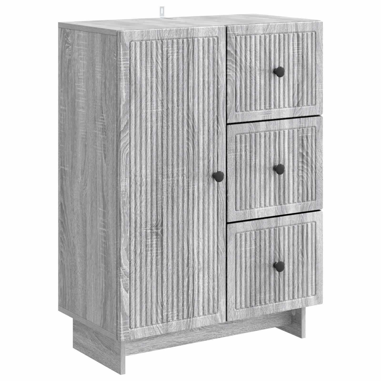 Sidebord Grå sonoma-eg 66 x 34,5 x 90 cm Konstrueret træ billede