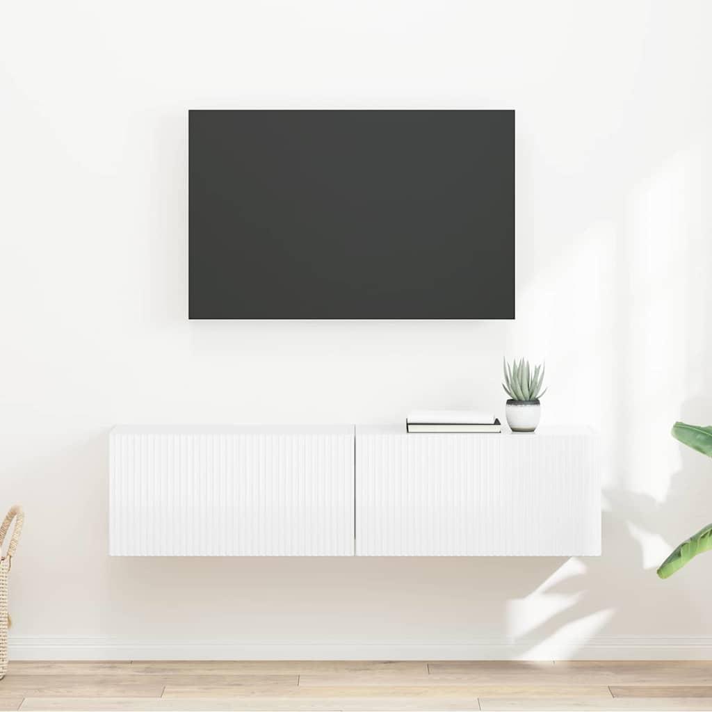 TV vægskab 2 stk Gloss Hvid 60 x 31 x 29,5 cm Konstrueret træ billede