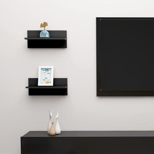 Væghængte kubehylder 2 stk. 40x11,5x18 cm konstrueret træ sort