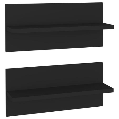 Væghængte kubehylder 2 stk. 40x11,5x18 cm konstrueret træ sort