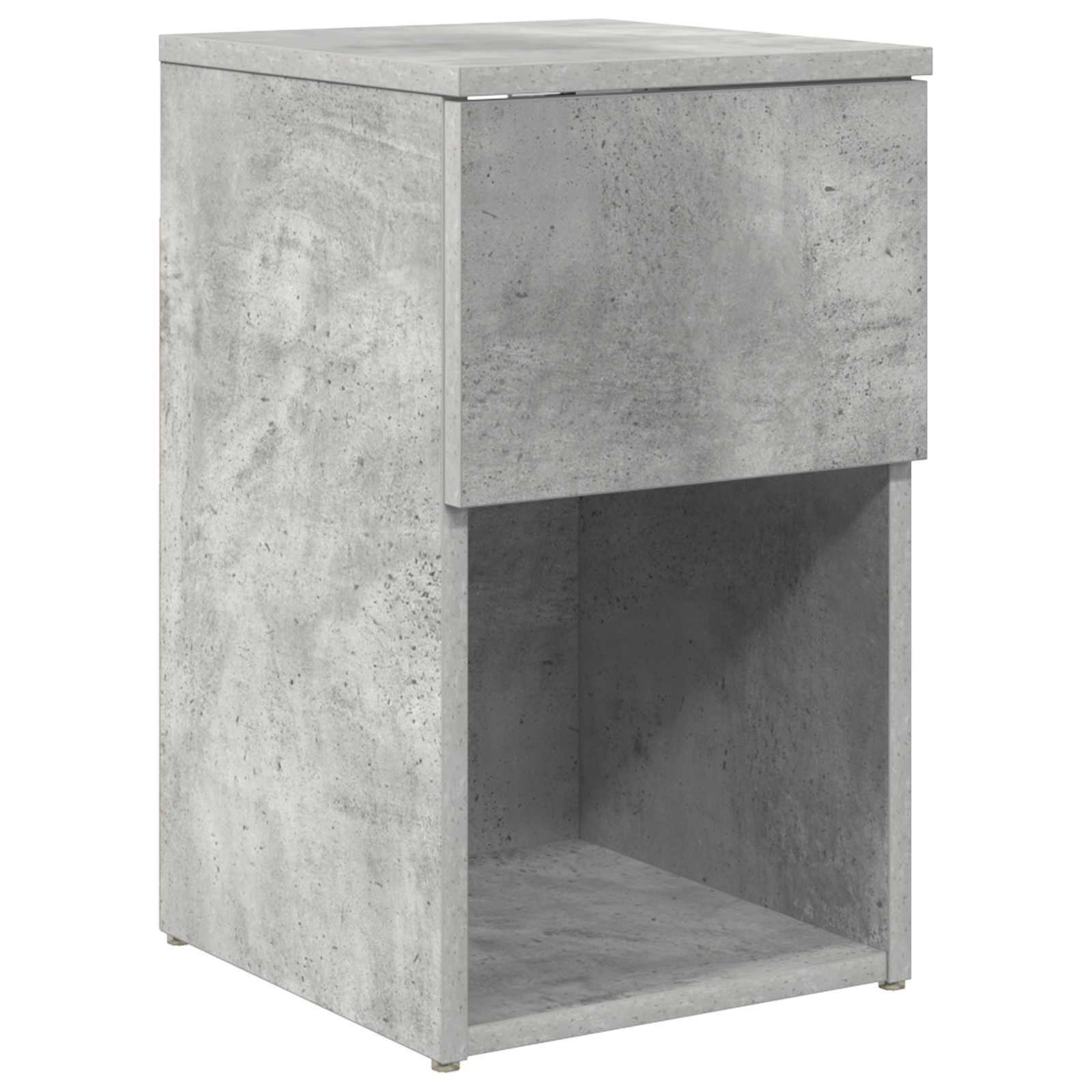 Sengeskab i betongrå - 29 × 31,5 × 49 cm, konstrueret træ