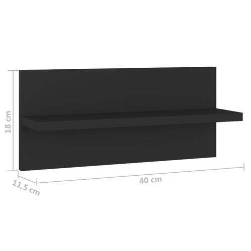 Væghængte kubehylder 2 stk. 40x11,5x18 cm konstrueret træ sort