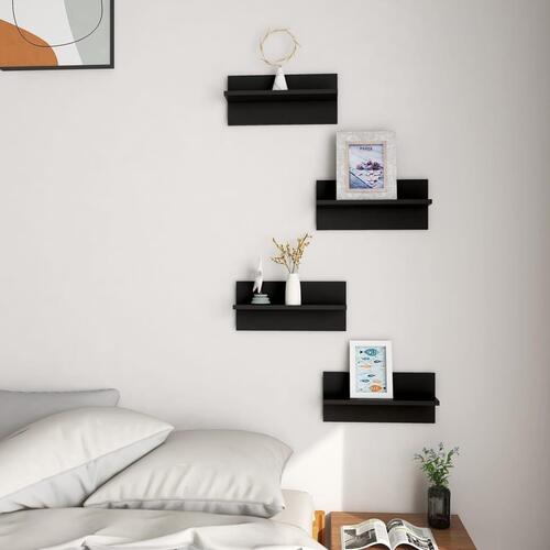 Væghængte kubehylder 4 stk. 40x11,5x18 cm konstrueret træ sort