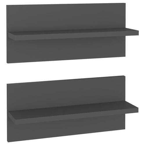 Væghængte kubehylder 2 stk. 40x11,5x18 cm konstrueret træ grå