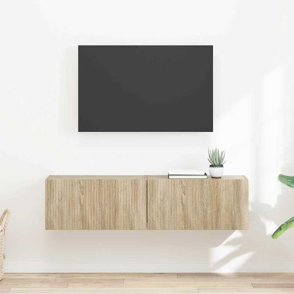 TV vægskab 2 stk Sonoma 60 x 31 x 29,5 cm Konstrueret træ billede