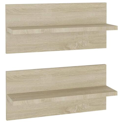 Væghængte hylder 2 stk. 40x11,5x18 cm konstrueret træ sonoma-eg