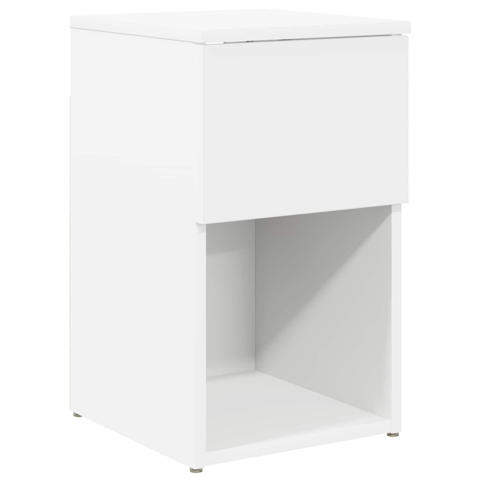 Sengeskab i hvid - 29 × 31,5 × 49 cm, konstrueret træ