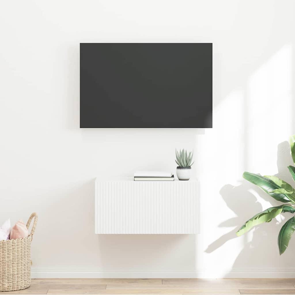 TV vægskab Vægmonteret Hvid 60 x 31 x 29,5 cm Konstrueret træ billede