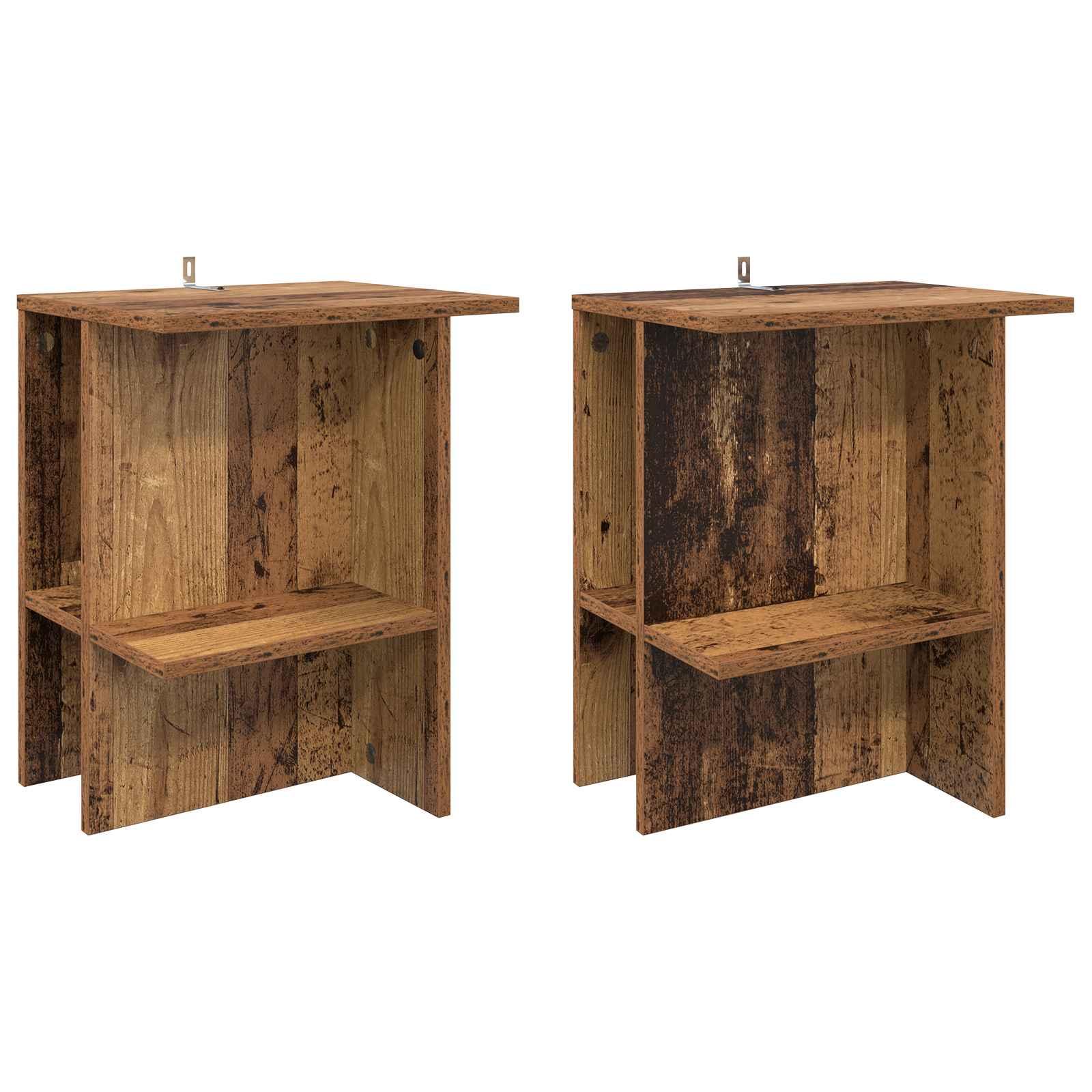 Sofabord 2 stk Gammelt træ 40 x 30 x 49 cm Konstrueret træ billede