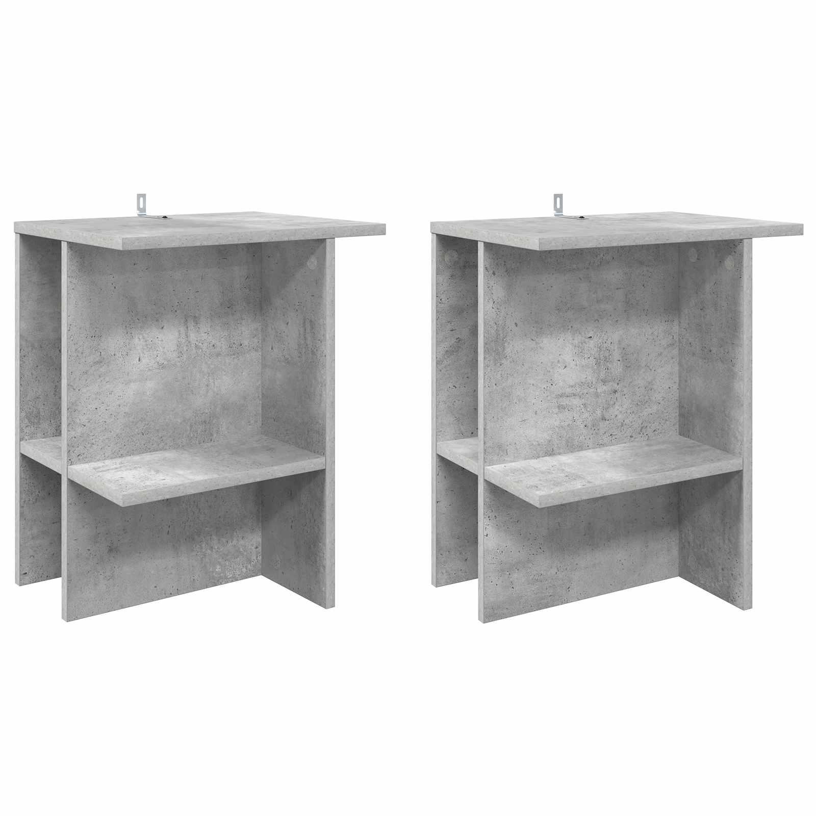 Sofabord 2 stk Betongrå 40 x 30 x 49 cm Konstrueret træ billede