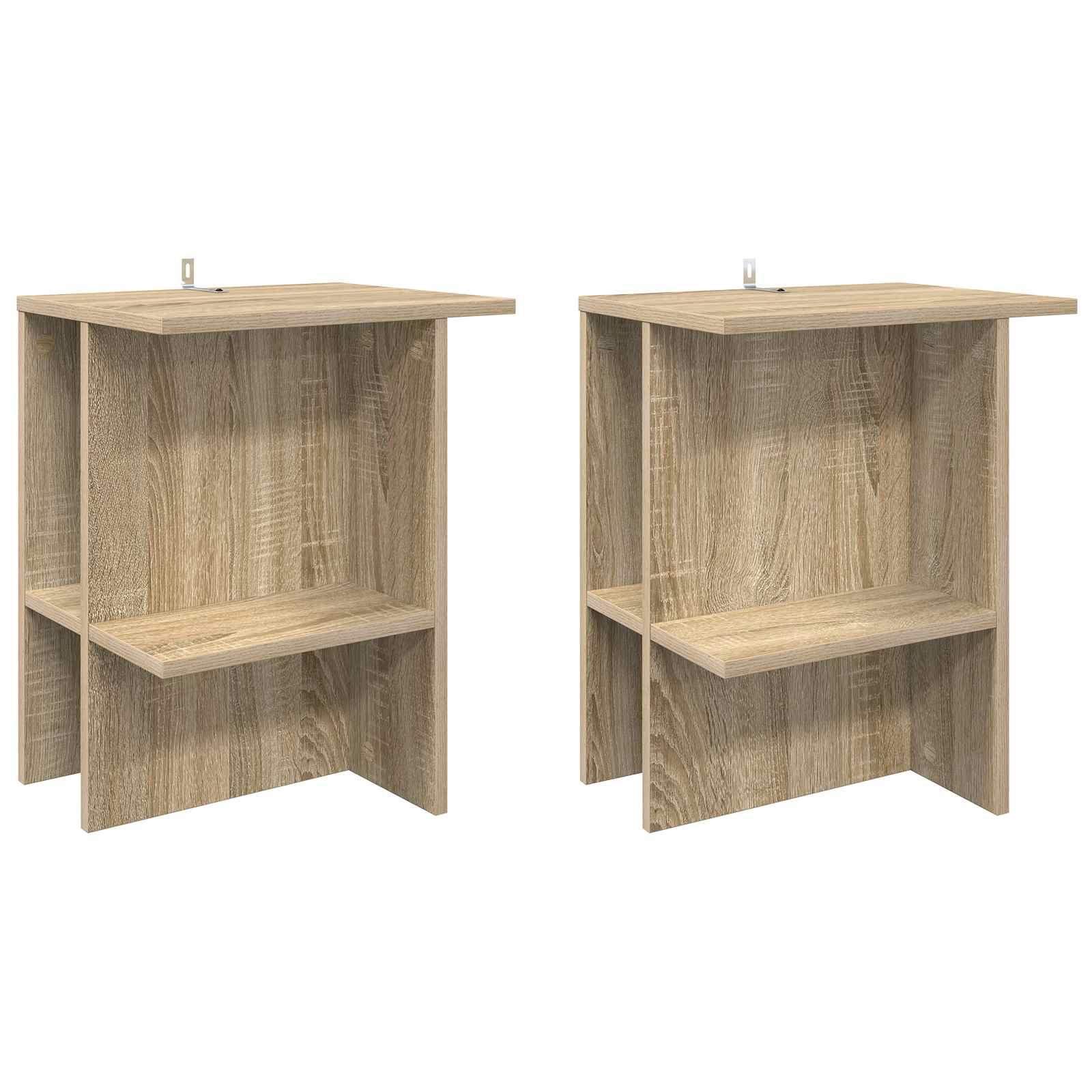 Sofabord 2 stk Sonoma-eg 40 x 30 x 49 cm Konstrueret træ billede