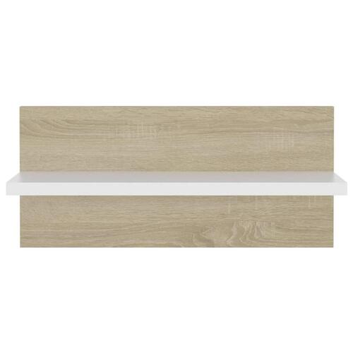 Væghylder 4 stk. 40x11,5x18 cm hvid og sonoma-eg