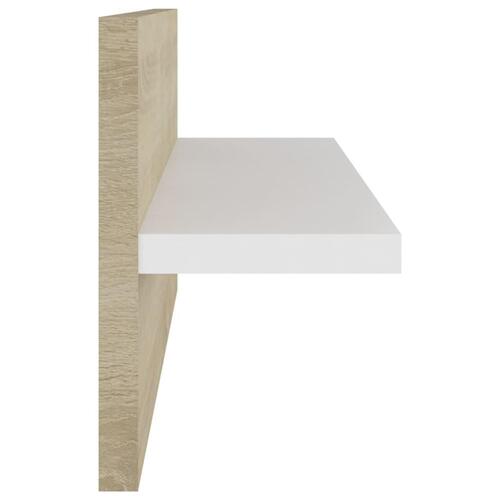 Væghylder 4 stk. 40x11,5x18 cm hvid og sonoma-eg