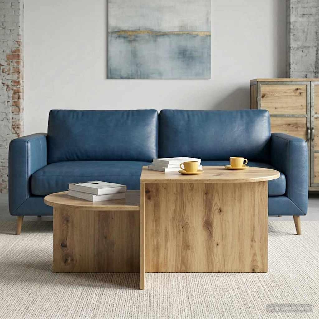 Sofabord Artisan-eg 100 x 50 x 40 cm Konstrueret træ billede