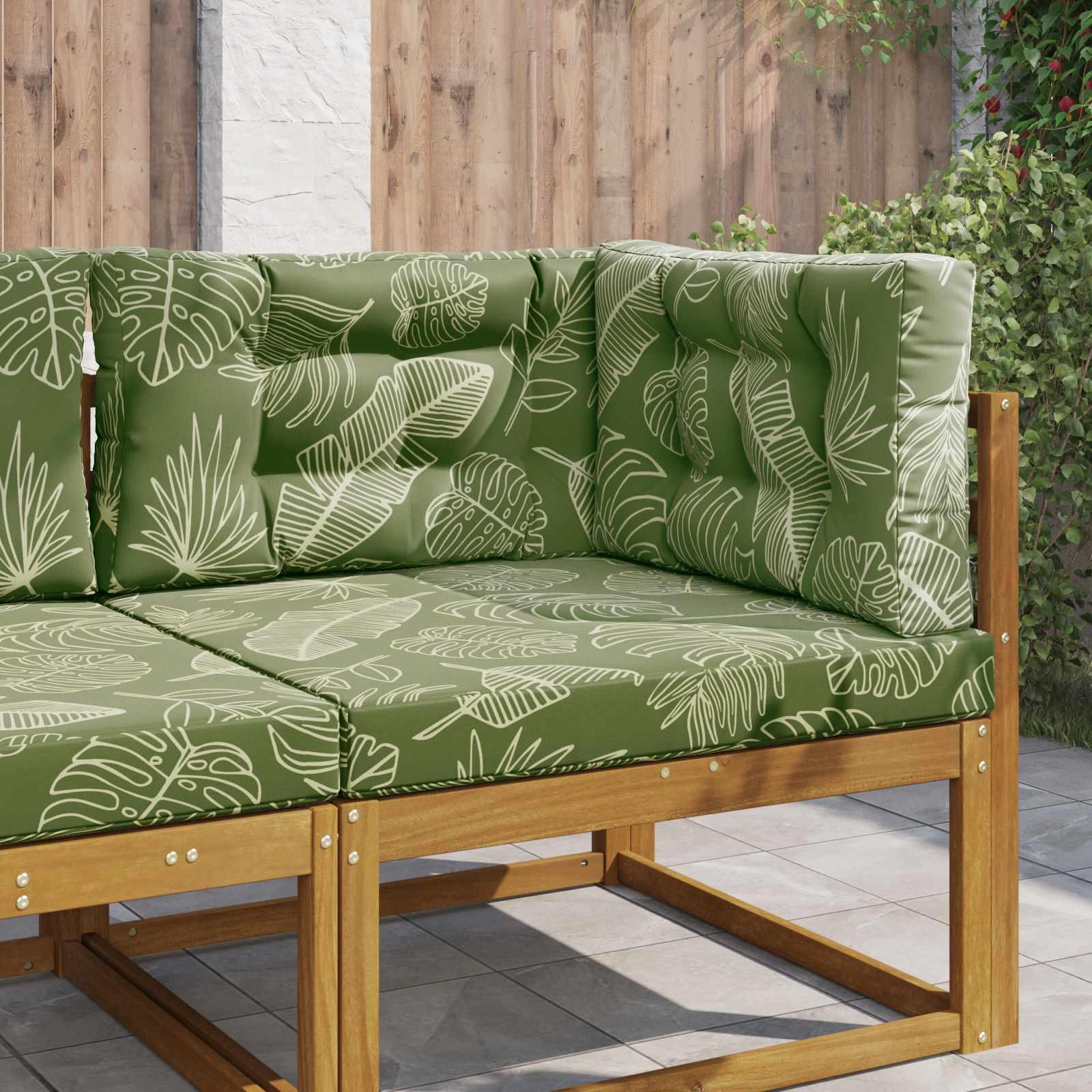 Udendørs Sofa Pude 3 stk Bladdesign Polyester billede