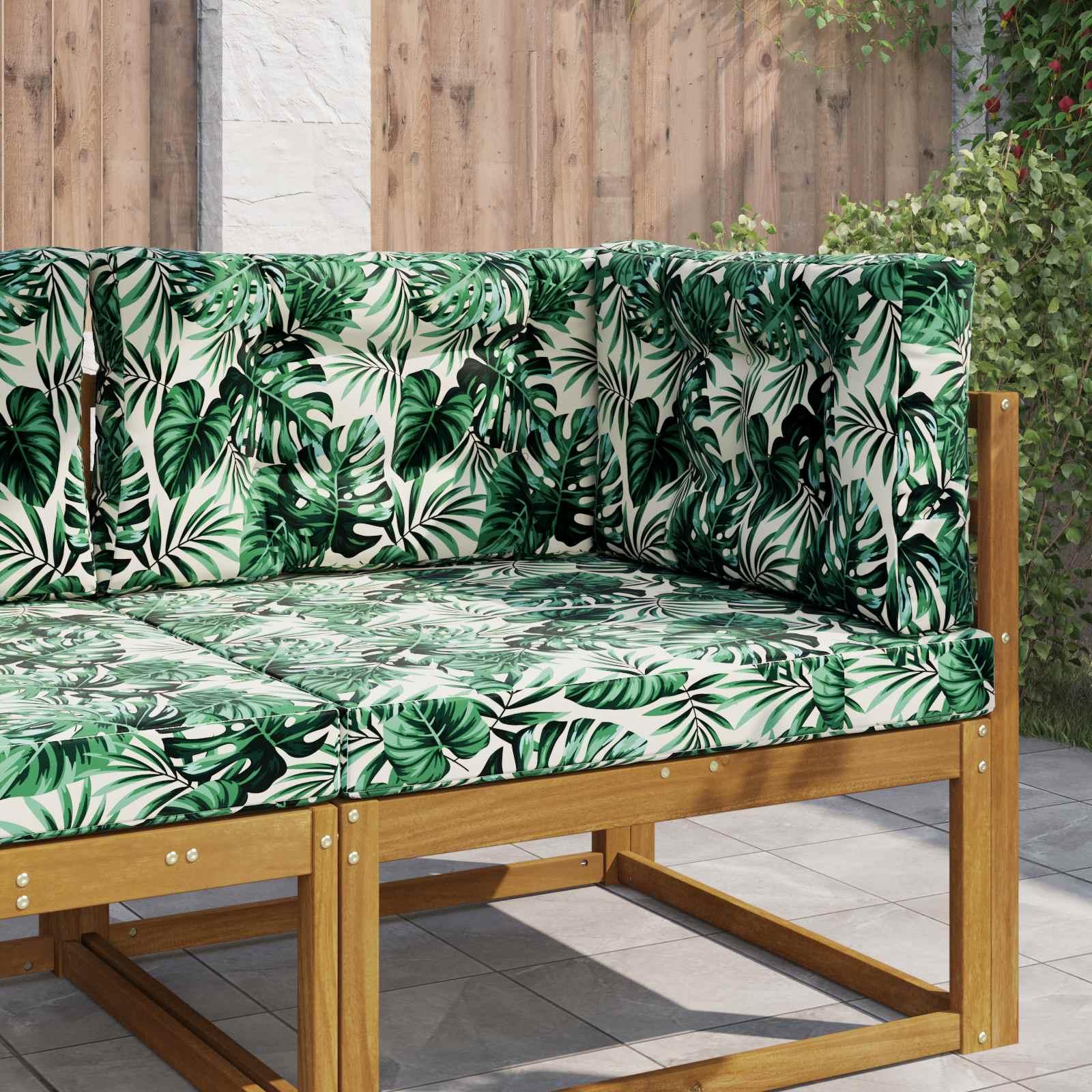 Udendørs Sofa Pude 3 stk Bladmønster Polyester billede