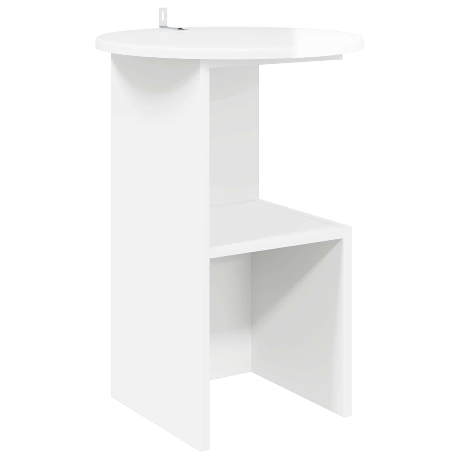 Sidebord Hvid højglans Ø 39,5 x 55 cm Konstrueret træ billede