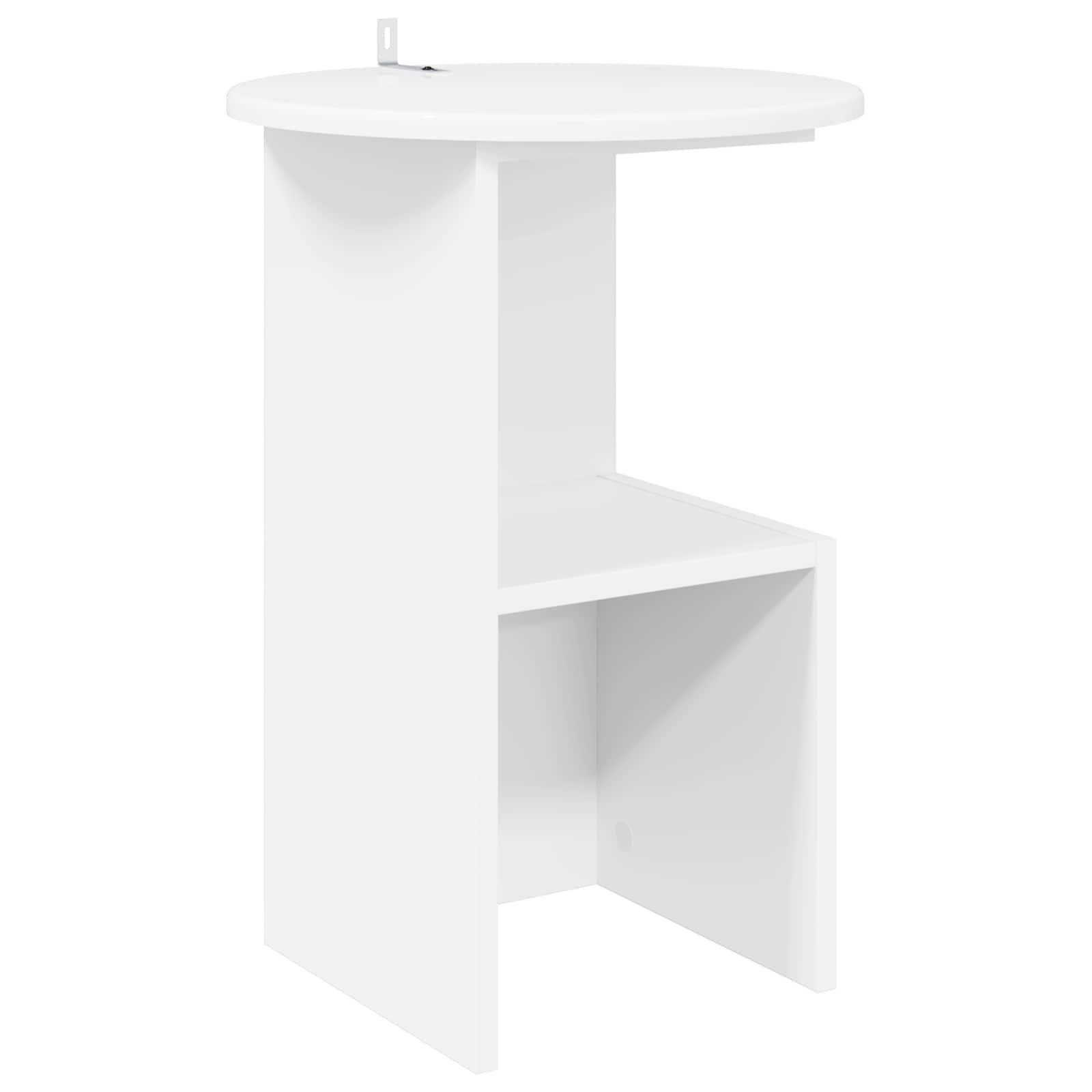 Sidebord Hvid Ø 39,5 x 55 cm Konstrueret træ billede