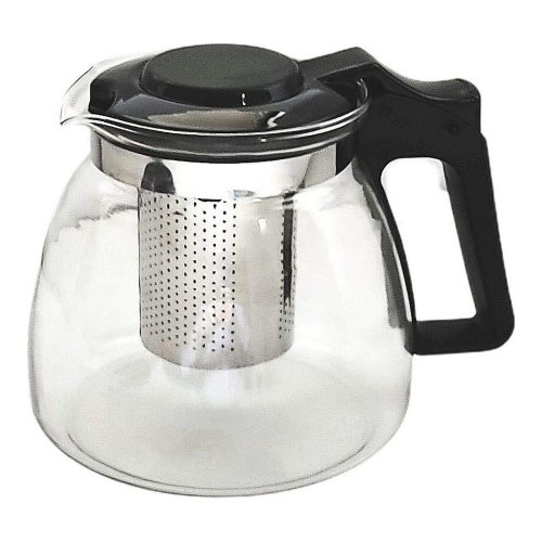 Vivalto tekande - sort/gennemsigtig/sølvfarvet glas og plastik, 900 ml
