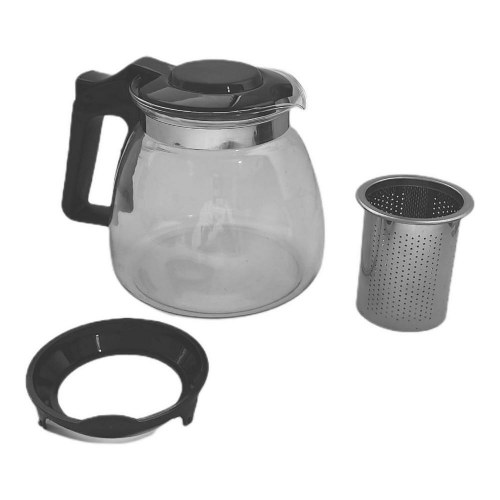 Vivalto tekande - sort/gennemsigtig/sølvfarvet glas og plastik, 900 ml