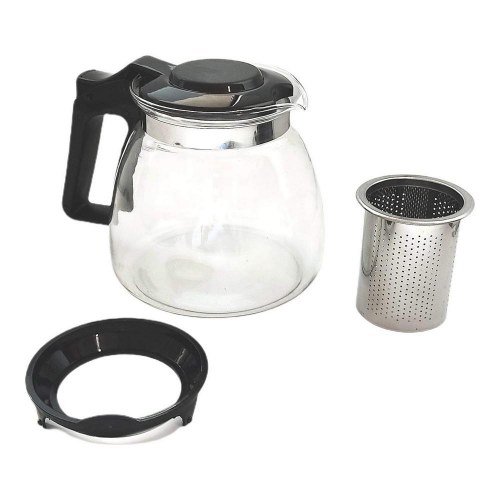 Vivalto tekande - sort/gennemsigtig/sølvfarvet glas og plastik, 900 ml