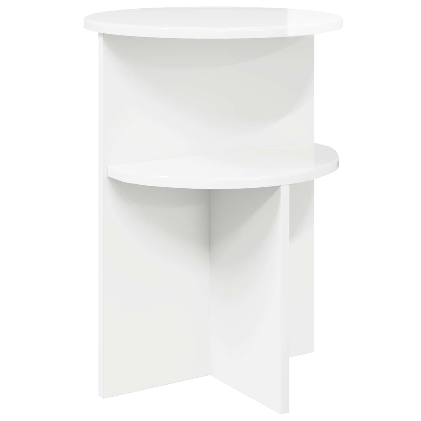 Sidebord Hvid højglans Ø 39,5 x 55 cm Konstrueret træ billede