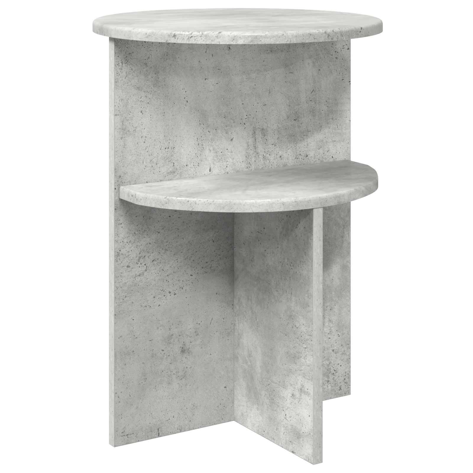 Sidebord med opbevaring Betongrå Ø 39,5 x 55 cm Konstrueret træ billede
