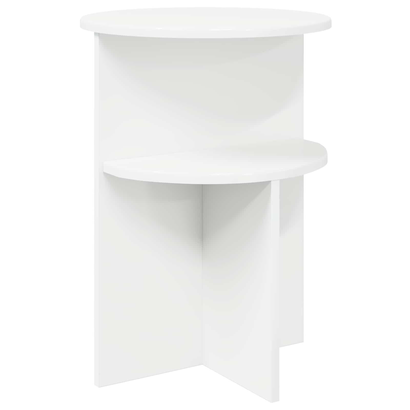 Sidebord med opbevaring Hvid Ø 39,5 x 55 cm Konstrueret træ billede