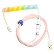 Ducky Premicord Cotton Candy spiralkabel - USB-C til USB-A, 1,8 m billede