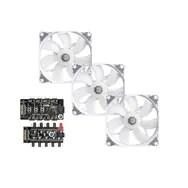 Bitspower Notos RGB PWM blæser 120 mm – Hvid, 3-pak billede