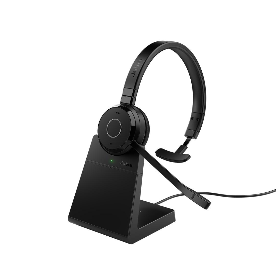 Jabra Evolve 65 TE MS Mono med ladestander - kablet og trådløst headset